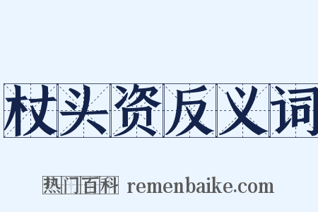 杖头资反义词是什么意思的图片